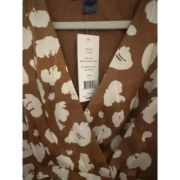 NWT French Connection Printed Tea Length Midi Dress Sz 0 - Picture 7 of 11